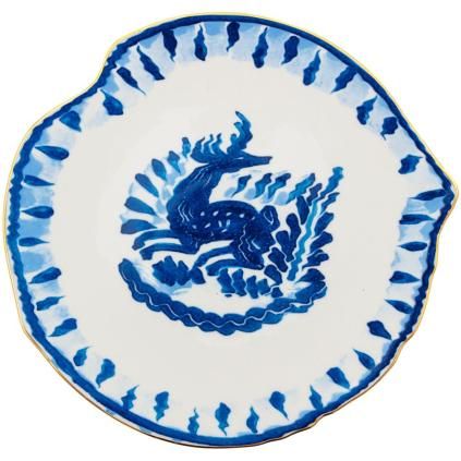 Desszert tányér DIESEL CLASSICS ON ACID DEER 21 cm, kék, porcelán, Seletti