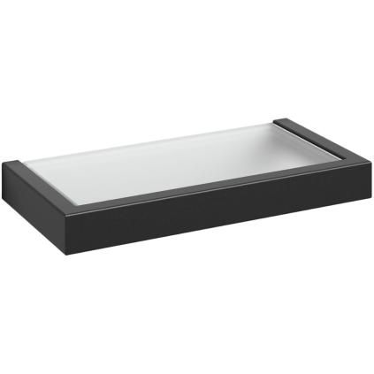 Fürdőszoba polc LINEA 26 cm, fekete, rozsdamentes acél/üveg, Zack