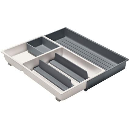 Evőeszköz-szervező GOOD GRIPS 41 cm, flexibilis rekesszel, szürke, műanyag, OXO