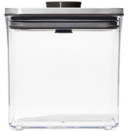 Élelmiszertároló edény POP STEEL 1,6 l, téglalap alakú, műanyag, OXO