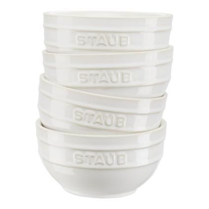 Tál 400 ml, szett 4, elefántcsont, kerámia, Staub