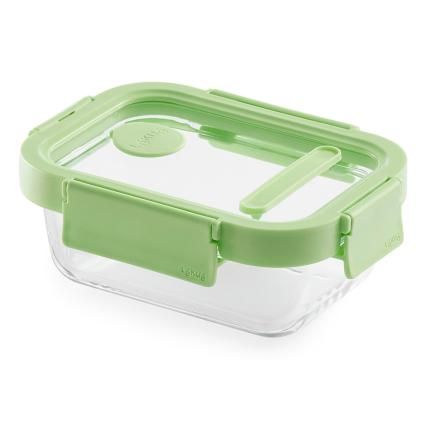 Üveg tárolóedény készlet 370 ml, téglalap alakú, üveg, Lékué