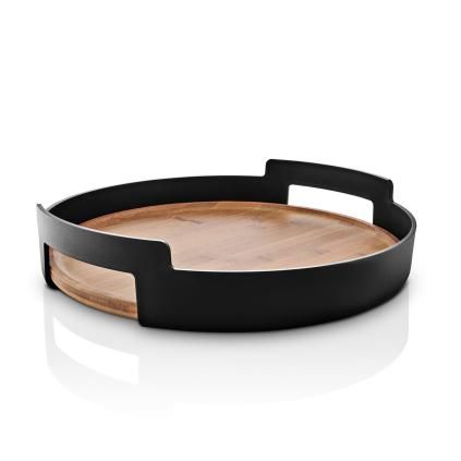 NORDIC KITCHEN tálalótálca 35 cm, fekete, műanyag/bambusz, Eva Trio