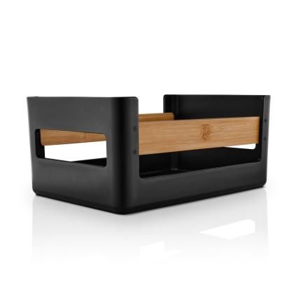 Konyhai szervező NORDIC KITCHEN 27 x 19 cm, fekete, műanyag/bambusz, Eva Trio