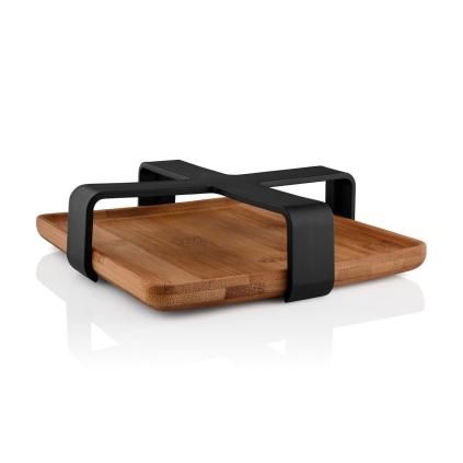 Szalvétatartó NORDIC KITCHEN 19 x 5 cm, fekete, műanyag/bambusz, Eva Trio