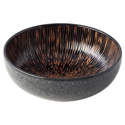 MIJ BRONZE CONVERGING étkező tál, 15 cm, barna, kerámia