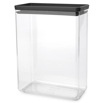 Brabantia TASTY PLUS üveg tárolóedény készlet, 5,4 l, sötétszürke, műanyag