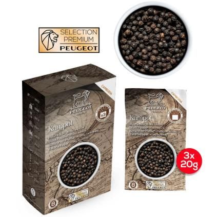 Peugeot KAMPOT PREMIUM fekete bors, 3 x 20 g