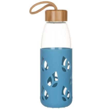 Pebbly PKV-001 vizes palack, 550 ml, kék, üveg