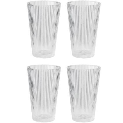 Stelton PILASTRO hosszú italospohár, 4 db-os szett, 350 ml, átlátszó