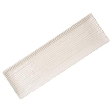 Tálaló tányér CONTOUR 33x10,5 cm, fehér, kerámia, MIJ