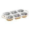 Sütőforma GEO BUNDLETTE BUNDT, 6 kis mini tortához, különböző formákban, arany színben, Nordic Ware