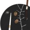 Chopstics rest pebble MATT BLACK, porcelain, szilvafa evőpálcika tartó, porcelán, MIJ