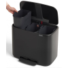 Pedálos szemetes kosár BO 3 x 11 l, fekete, Brabantia