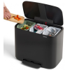 Pedálos szemetes kosár BO 3 x 11 l, fekete, Brabantia