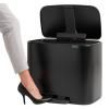Pedálos szemetes kosár BO 3 x 11 l, fekete, Brabantia