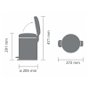Pedálos szemetes kosár NEWICON 5 l, platina, Brabantia