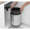 Beépített szemetes kosár 15 l, fényes acél, Brabantia