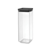Brabantia TASTY PLUS üveg tárolóedény készlet, 2,5 l, sötétszürke, műanyag