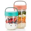 Üveg uzsonnás doboz JAR TO GO 400 ml, türkiz, Lékué