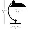 Asztali lámpa KAISER IDELL 42 cm, fekete, Fritz Hansen