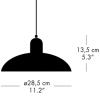 Függő lámpa KAISER IDELL 28 cm, fekete, Fritz Hansen