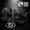 ADAMANT edénykészlet, üveg fedél, 3 db szett, tapadásmentes felület, Fissler