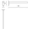 Törölközőtartó LINEA 42 cm, polírozott, rozsdamentes acél, Zack