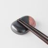 Evőpálcika tartó PEBBLE BLACK 4,5 cm, fekete/narancs, kerámia, MIJ
