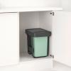 Brabantia SORT & GO beépített szemetes kosár, 2 x 15 l, sötétszürke / jáde zöld, műanyag