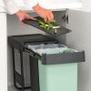 Brabantia SORT & GO beépített szemetes kosár, 2 x 15 l, sötétszürke / jáde zöld, műanyag