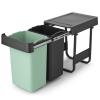 Brabantia SORT & GO beépített szemetes kosár, 2 x 15 l, sötétszürke / jáde zöld, műanyag
