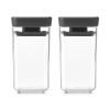 Brabantia TASTY PLUS üveg tárolóedény készlet, 150 ml, 2 db-os szett, sötétszürke