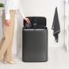 Brabantia BO TOUCH BIN érintős szemeteskosár, 2 x 30 l, szürke, acél