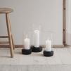 Stelton HURRICANE vacsorai gyertyatartó, 24 cm, fekete, kőedény