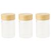 Pebbly PKV-030 élelmiszertároló edény, 3 db-os szett, 75 ml, üveg/bambusz